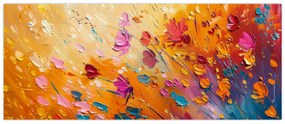 Obraz - Maľba farebných kvetov (120x50 cm)