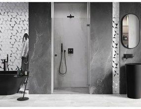 Mexen, Mexen Lunar-B výklopné pravé sprchové dvere 85 cm, priehľadné, pištoľovo šedé kartáčované - 832-085-000-66-00-P