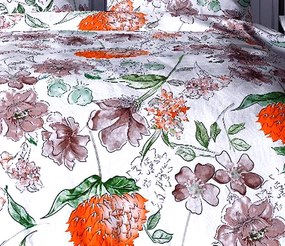 Krepové bavlnené obliečky Homa TORRY ART ORANGE 2-dielna sada 140x200 cm