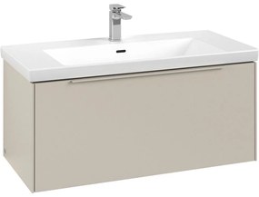 VILLEROY &amp; BOCH Subway 3.0 závesná skrinka pod umývadlo, 1 zásuvka, s LED osvetlením, 973 x 478 x 429 mm, Cashmere Grey, C569L2VN