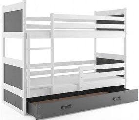 Interbeds Rico poschodová posteľ 160cm x 80cm borovicové drevo bielo-sivá