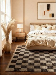 Čierny/krémovobiely obojstranný/ručne tkaný koberec s prímesou juty 200x300 cm Rex – Hanse Home