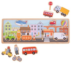 Bigjigs Toys magnetické puzzle mesto