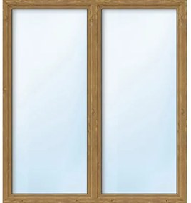Balkónové dvere plastové dvojkrídlové so štulpom ARON Basic biele/zlatý dub 1400 x 2000 mm
