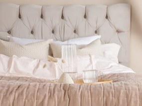 Vansbro 120 polohovateľná boxspring posteľ béžový zamat čelo Sarna