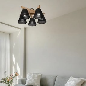 Brilagi - LED  Prisadený luster ANTHONY 5xE14/40W/230V dub/čierna