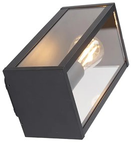 Priemyselná nástenná lampa čierna 26 cm IP44 - Charlois