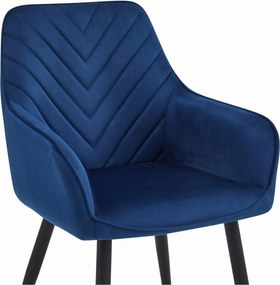 AKCIA Jedálenské kreslo NANA VELVET, modré II. akosť