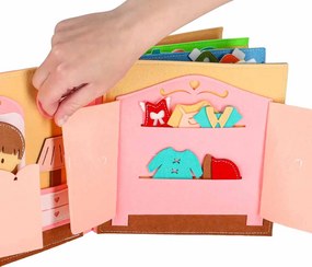 KIK Senzorická edukačná 3D manipulačná knižka Dom z filcu
