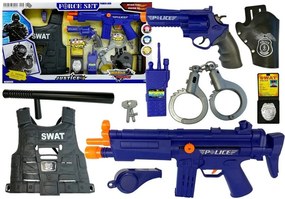 LEAN Toys Policajná puška Set Zvuk streľby Stretch