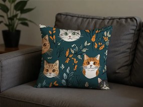 Bavlnená obliečka na vankúš CATTAMI POLY 45x45 cm, tmavozelená