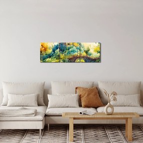 Obraz - Rozprávkový zámok (s hodinami) (90x30 cm)