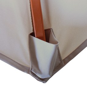 Slnečník Florida Ø 3m - polyester/drevo - krémová