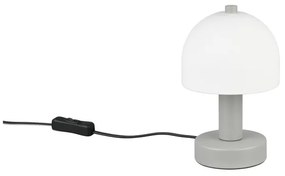 Sivá stolová lampa so skleneným tienidlom (výška 19 cm) Glenn – Trio