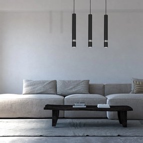 Závesné svietidlo Joker, 3x čierne kovové tienidlo, b/ch