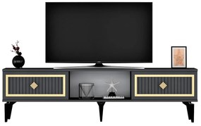 TV stolík/skrinka Kututa 2 (antracit + zlatá) . Vlastná spoľahlivá doprava až k Vám domov. 1095223