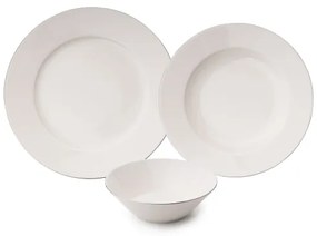18-dielna jedálenská súprava biela/strieborná/porcelán