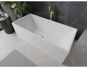 Mexen Nita, voľne stojaca vaňa 170 x 80 cm, biela, zlatý matný prepad, 52091708000-55