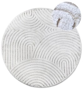 Biely okrúhly koberec ø 160 cm Panglao New York White – Elle Decoration