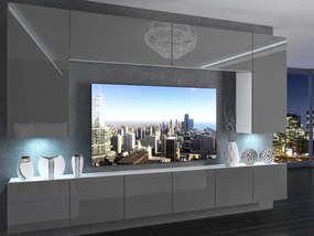 Obývacia stena 300 cm TV/RTV sivý lesk  IMP 2/5/W/S/0/0