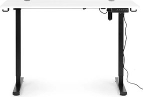 Elektrický nastaviteľný stôl 120 x 60 cm, nastaviteľná výška 72-117 cm, biely