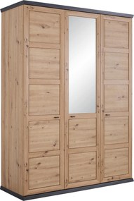 XXXLutz SKRIŇA SO ZRKADLOM, tmavosivá, dub artisan, 154/209/60 cm Hom`in - Skrine - 000003002937