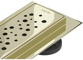 Mexen Flat 360°, nerezový sprchový žľab vzor M12 100 cm, zlatá lesklá, 1521100-40