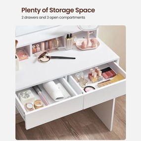 Toaletný stolík so zrkadlom a žiarovkami SONGMICS RDT114W01