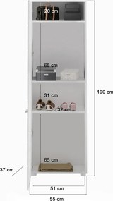 Predsieňová skriňa s policami Linus