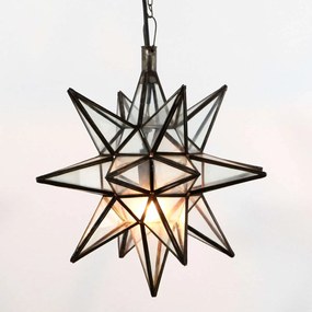 Orientálna závesná lampa Nasima veľká transparentná