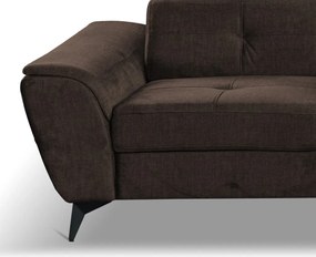 Rohová sedacia súprava Sergio, tmavo hnedá látka, pravý roh
