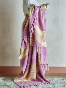 Bloomingville Prehoz z recyklovanej bavlny Isnel Pink 130 × 160 cm