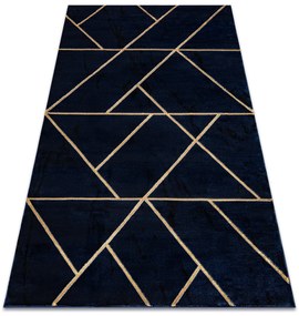 Koberec EMERALD exkluzívny 1012 glamour, štýlový geometrický tmavomodrý / zlatý