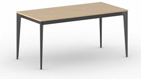 Rokovací kancelársky stôl PRIMO ACTION, 160x80 cm, čierna podnož, buk