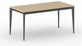 Rokovací kancelársky stôl PRIMO ACTION, 160x80 cm, čierna podnož, buk
