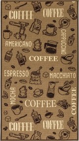 Protišmykový koberec / behúň Coffee 04 hnedý / béžový