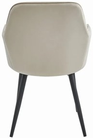 Stolička LUGO - béžový zamat / čierne nohy