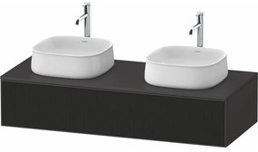 DURAVIT Zencha závesná skrinka pod dve umývadlá na dosku, 1 zásuvky, 1300 x 550 x 281 mm, čierna líniová štruktúra/grafit super matná, ZE4813B63800000