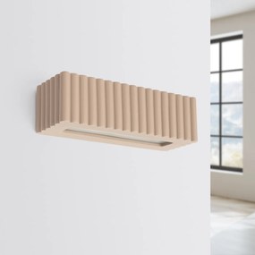 Nástenné svietidlo Rigata, 1x tmavobéžové keramické tienidlo