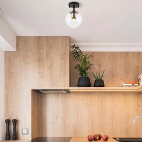 Čierne stropné svietidlo so skleneným tienidlom ø 15 cm Atmaca – Opviq lights