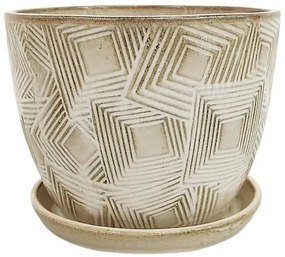 Kvetináč R991-7.5SC-HZY 19,5x19,5x16 cm béžová