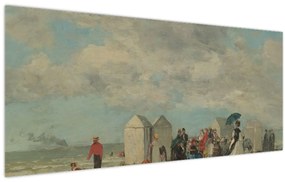 Obraz - Eugène Boudin, Beach Scene , reprodukcia (120x50 cm)