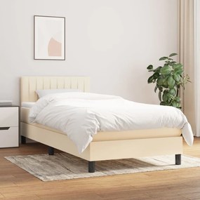 Boxspring posteľ s matracom krémová 100x200 cm látka 3140198