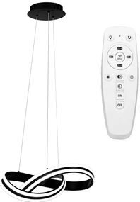 Toolight - LED závesné svietidlo APP817-CP + diaľkové ovládanie, čierna, OSW-04027