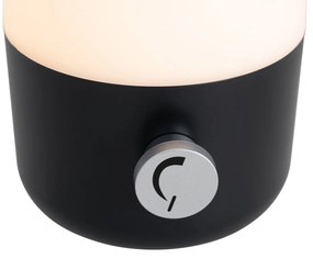 Vonkajšia stolová lampa čierna a biela s nabíjateľnou LED IP44 - Haard