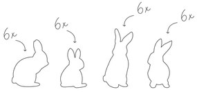 Eulenschnitt Samolepky na stenu Rabbits White 24 ks