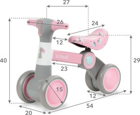 Mini balančný bicykel Kidwell PETITO Bunny – 2v1 vozítko, ľahký pre deti 12–36 m