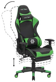 Kancelárska stolička VITTORE (syntetická koža) (čierna + zelená). Vlastná spoľahlivá doprava až k Vám domov. 1019108