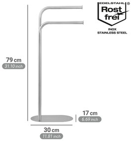 Stojan na uteráky z nehrdzavejúcej ocele v matne striebornej farbe Levante – Wenko