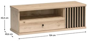 TV stolík Koli C-07 - dub artisan / čierna